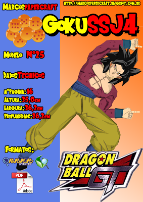 Goku Saiyajin 4 Fusión - Papercraft Gratis - Papercraft Gratis Goku Saiyajin 4 Fusión - Papercraft Gratis - Papercraft Gratis