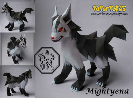 mightyena papercraft