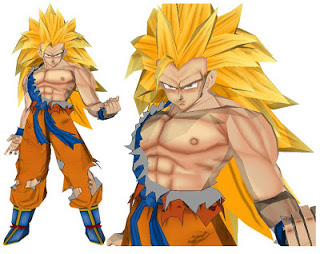 Dragon Ball Super Saiyan 3 Goku Papercraft