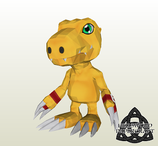 Digimon Agumon Papercraft - Savers Version