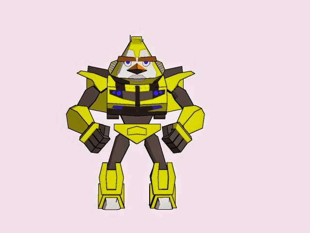 Angry Birds Transformers - Yellow Bird Bumble Bee Papercraft