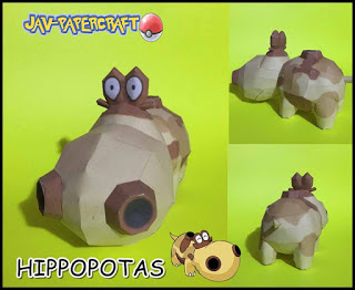 Pokemon Hippopotas Papercraft