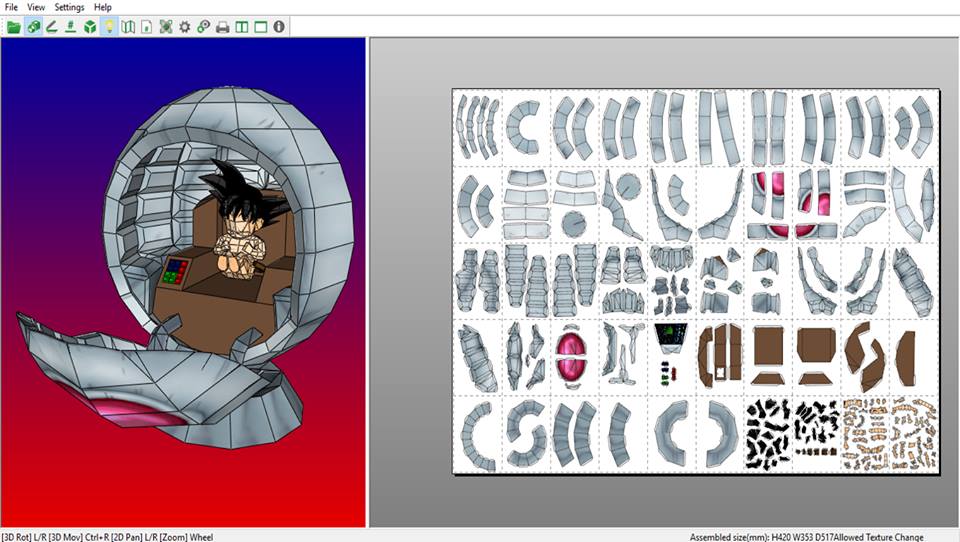 Goku Bebe En Nave Papercraft Goku Bebe En Nave Papercraft