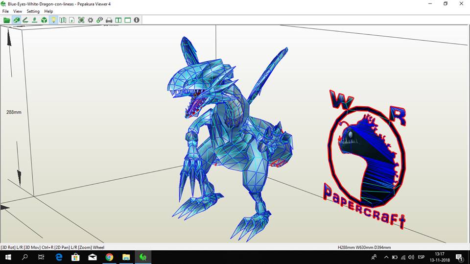 Dragon Blanco ojiazul Papercraft