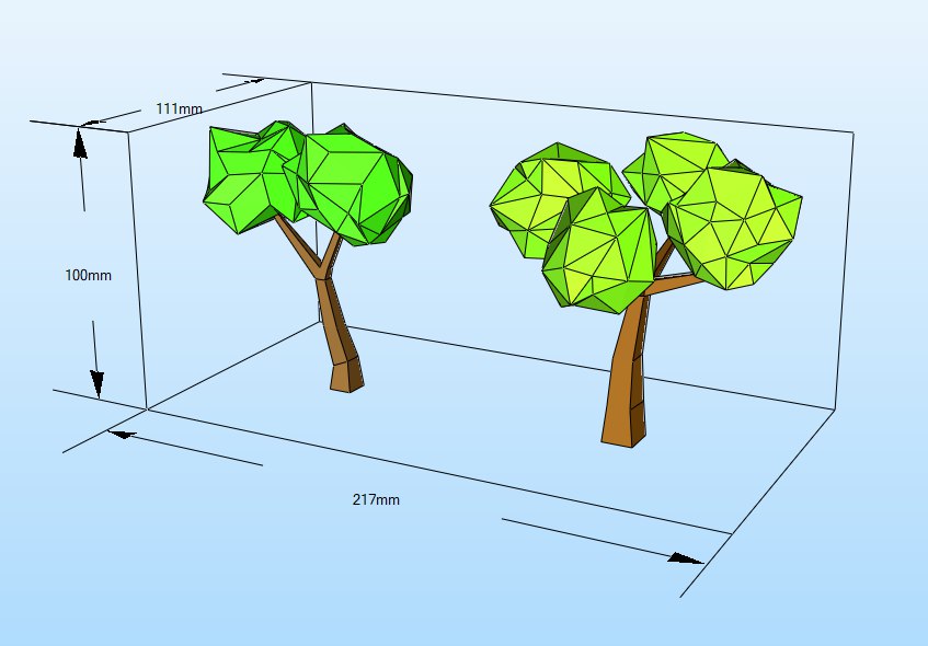 árboles papercraft