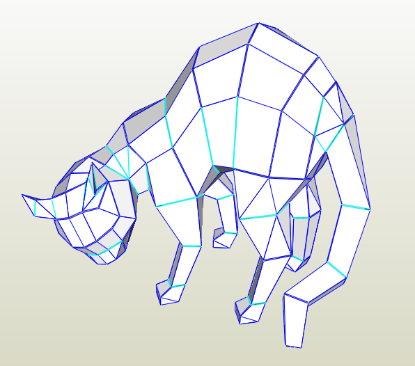 Gato Asustado papercraft