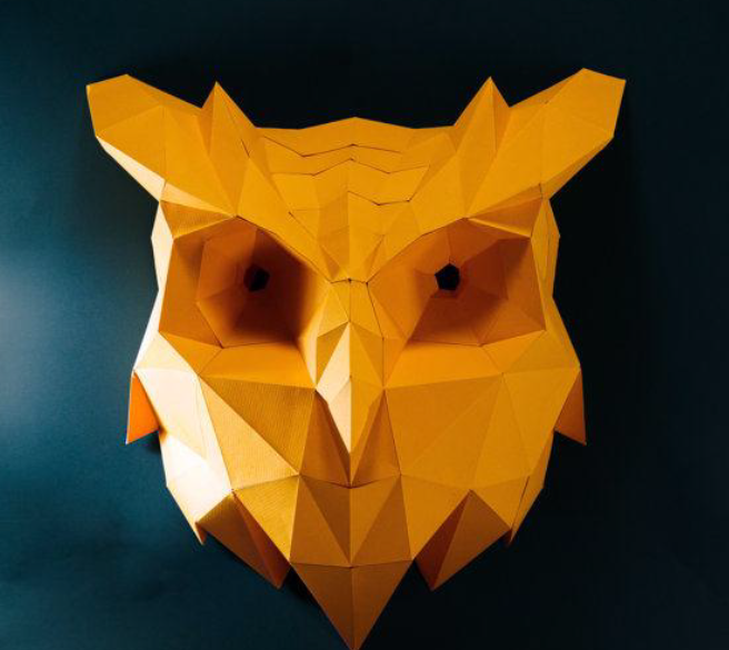 Búho Pared papercraft