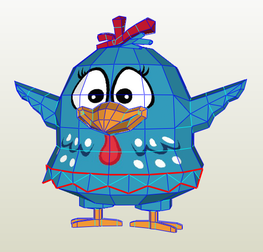 Gallina Pintadita papercraft