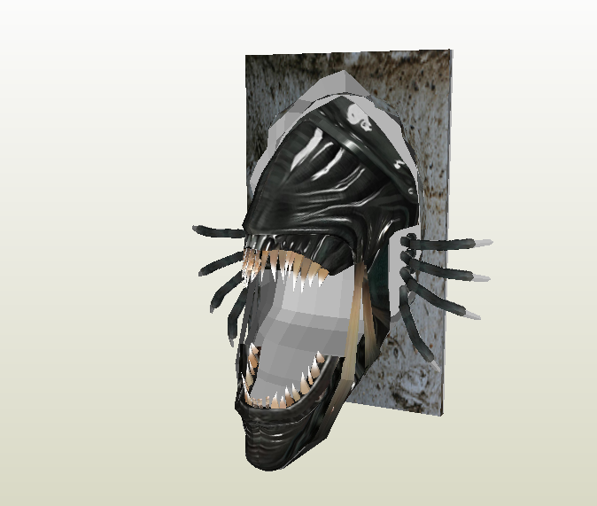 Alien de pared papercraft