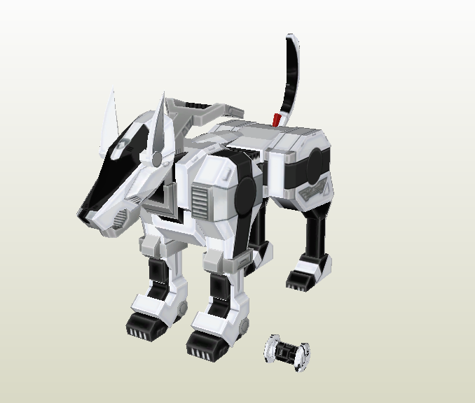Perro robot papercraft