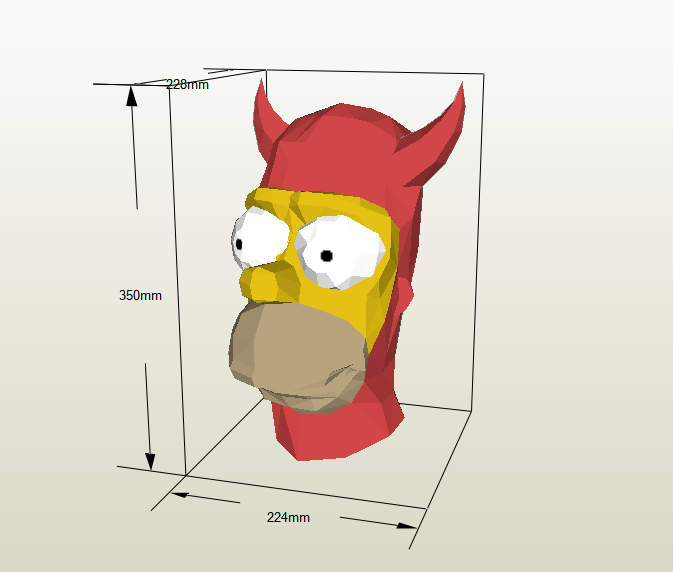 Mascara Homero Simpson papercraft