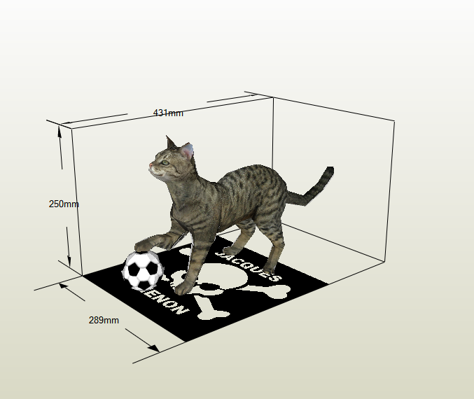 Gato con pelota papercraft