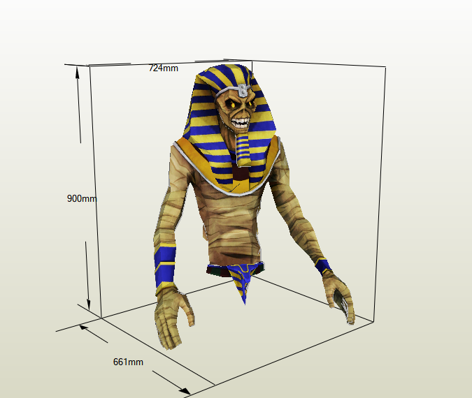 Busto Eddie Faraón papercraft