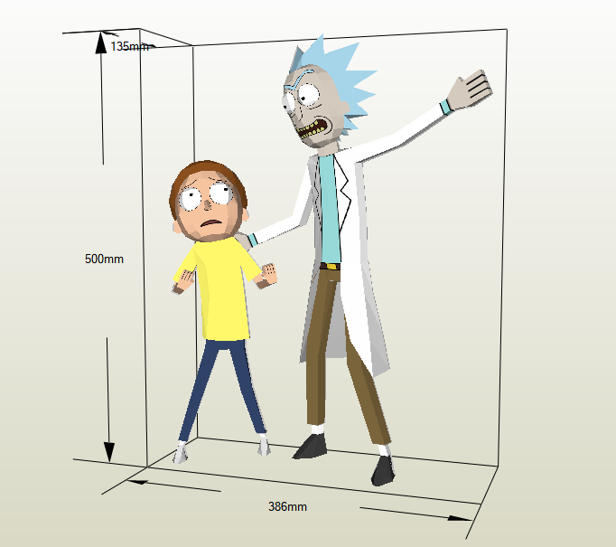 Rick and Morty papercraft