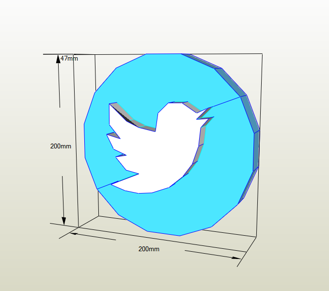Twitter papercraft