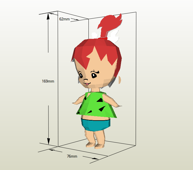 Pebbles papercraft
