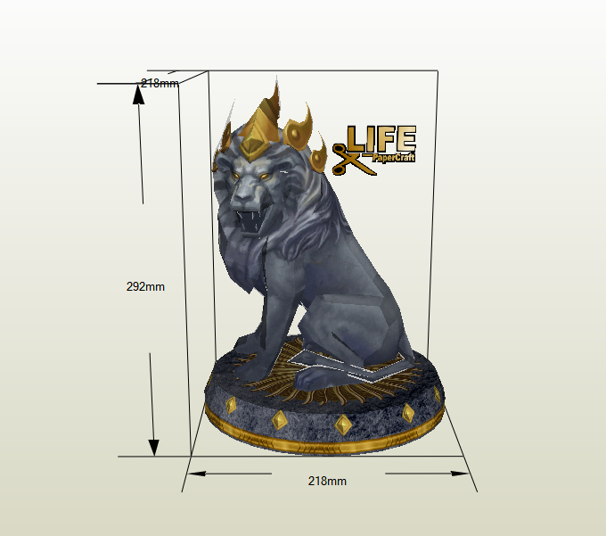 Estatua León papercraft