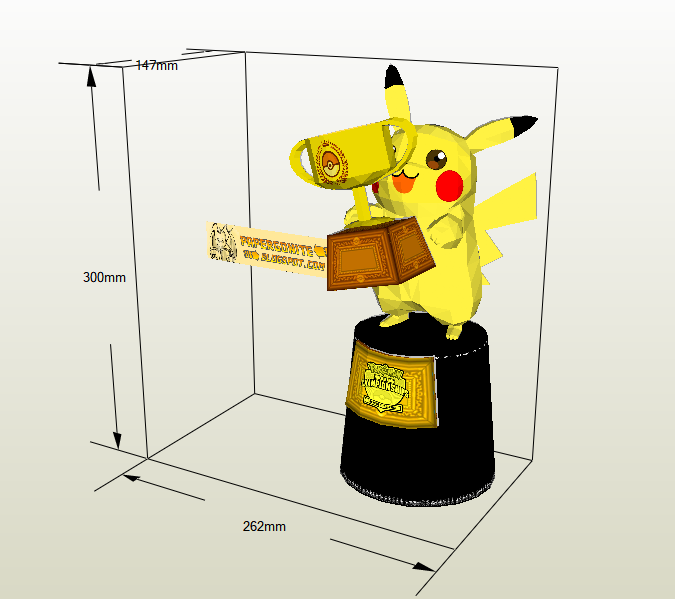 Pikachu trofeo papercraft