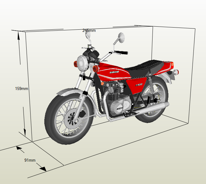 Moto Kawasaki papercraft