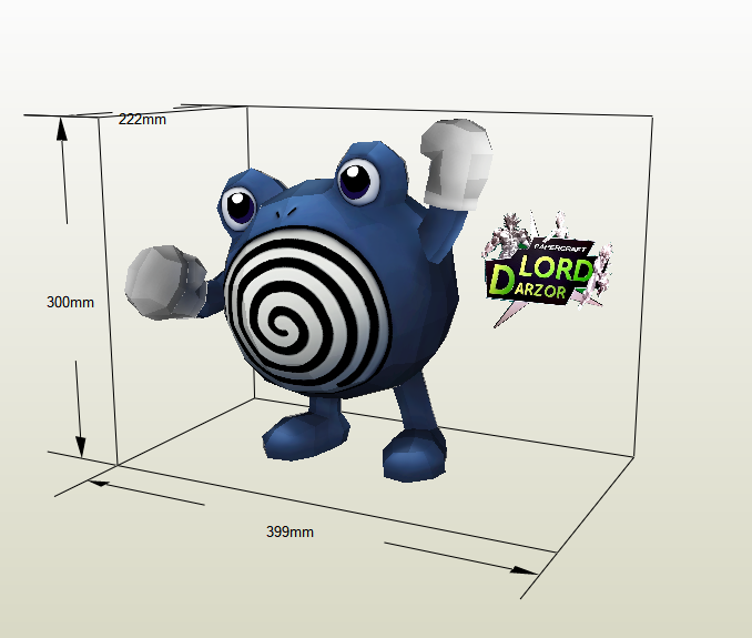 Poliwhirl papercraft