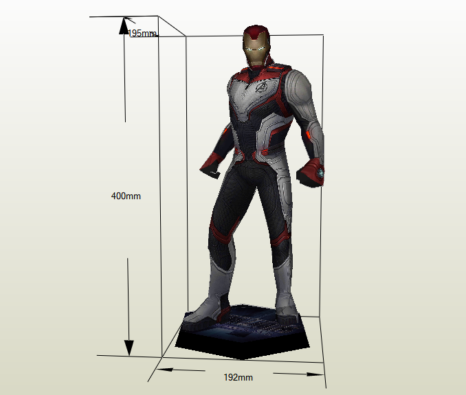 Ironman traje cuántico papercraft