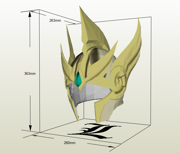 Casco Aries papercraft