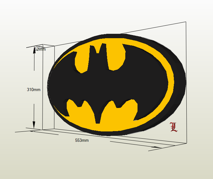 Logo batman papercraft