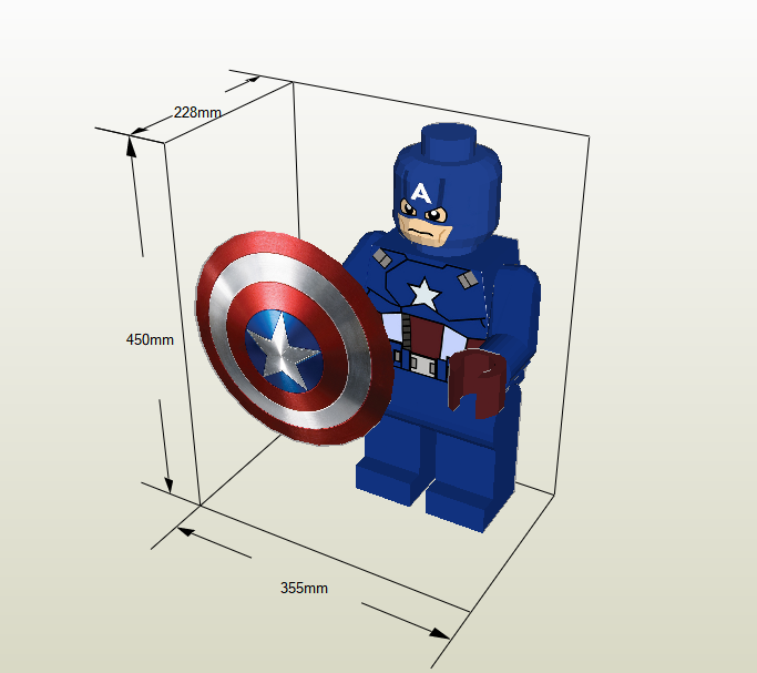Capitán América papercraft