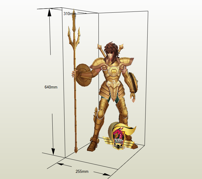 Dohko de Lobra papercraft