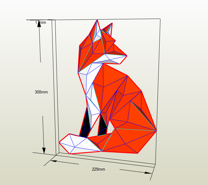 Mosaico zorro papercraft