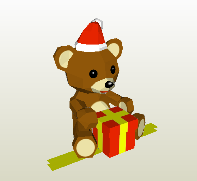 Osito navideño papercraft