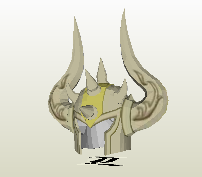 Casco de Dios de Tauro de papercraft