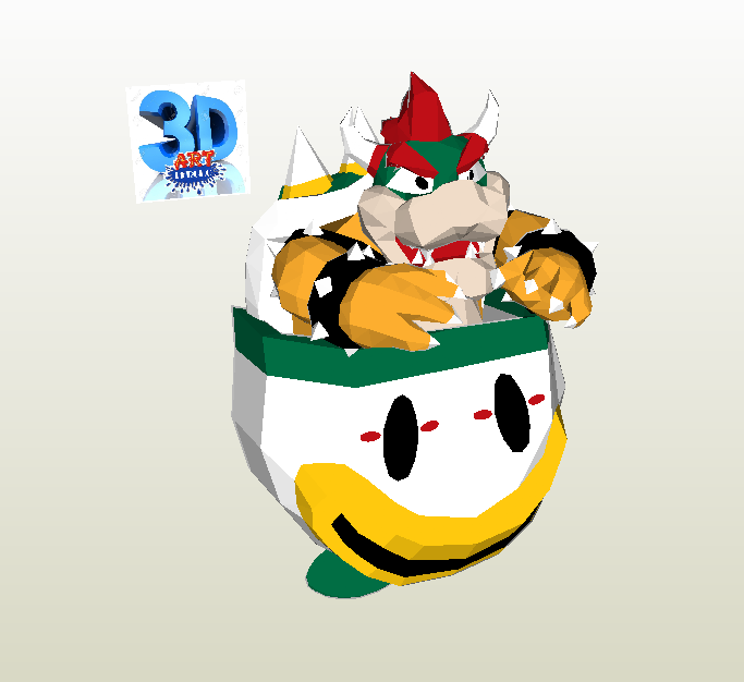 Bowser de pared papercraft