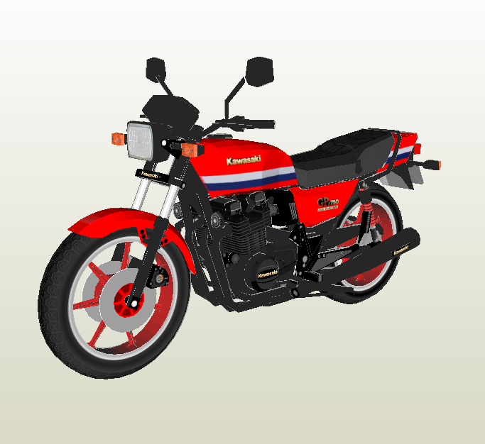 Kawasaki GPZ 750 papercraft