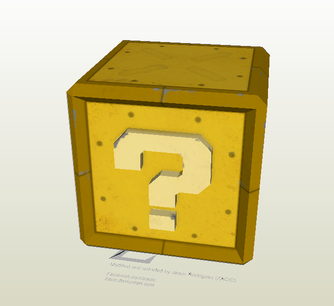 Bloque Mario Bros papercraft