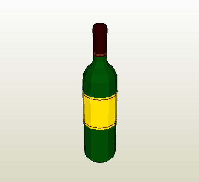 Botella de vino papercraft