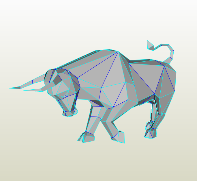 Toro lowpoly papercraft