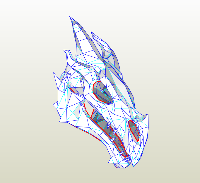 Cráneo dragón papercraft