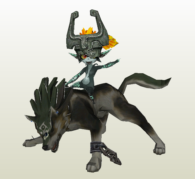 Midna and Wolf papercraft