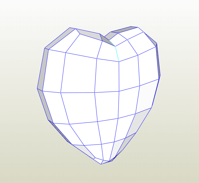 Corazón LowPoly papercraft