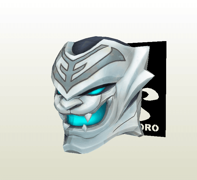 Casco de Genji Baihu de papercraft