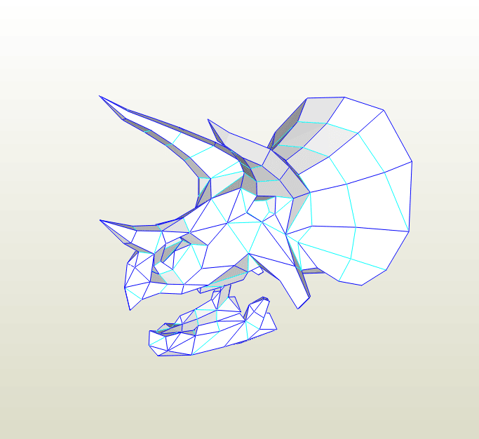 Triceratops de papercraft
