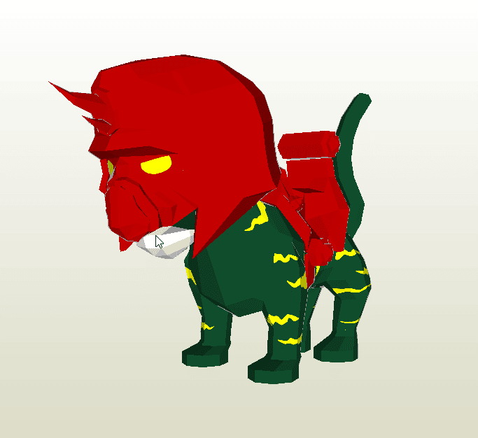 Gato Guerrero de papercraft