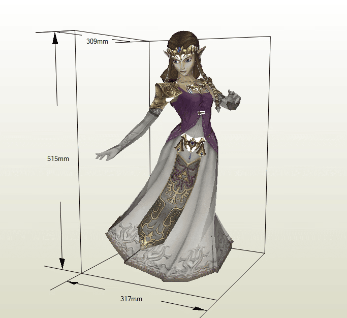 Princesa Zelda papercraft