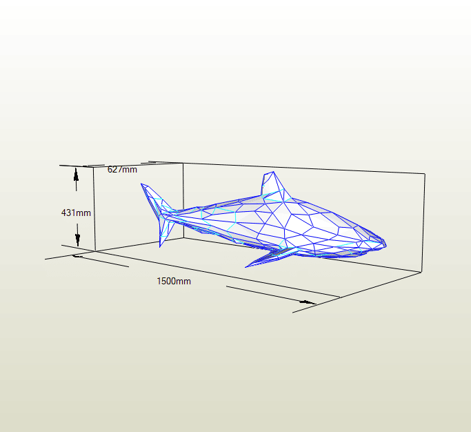 TIburón LowPoly papercraft