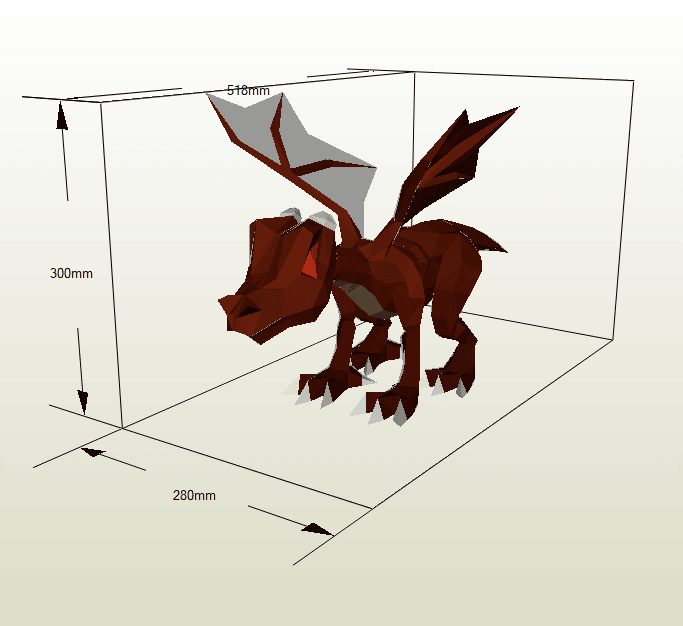 Baby Dragon Rojo Papercraft