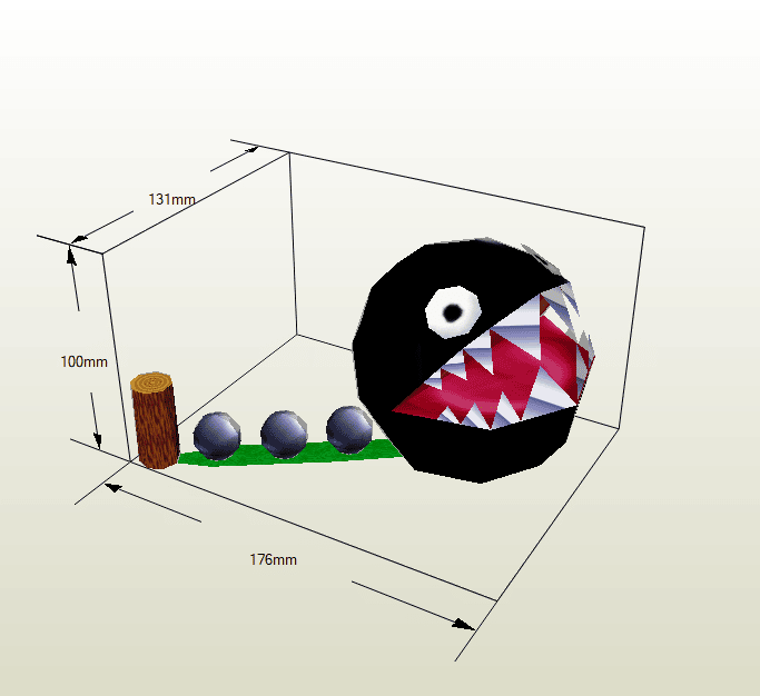 Chain Chomp De Papercraft