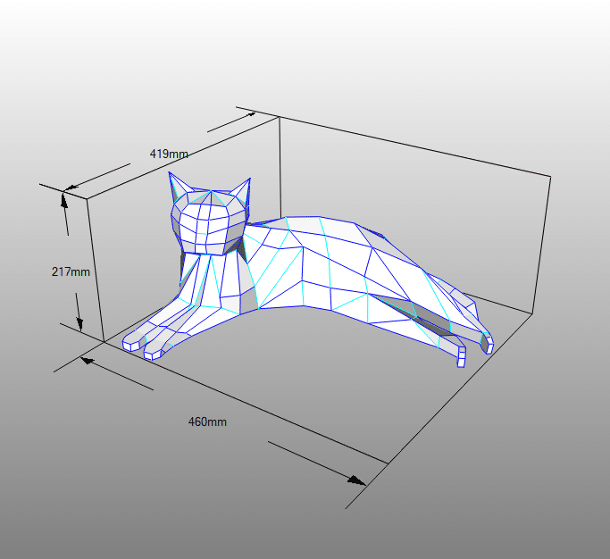 Gato Recostado Lowpoly